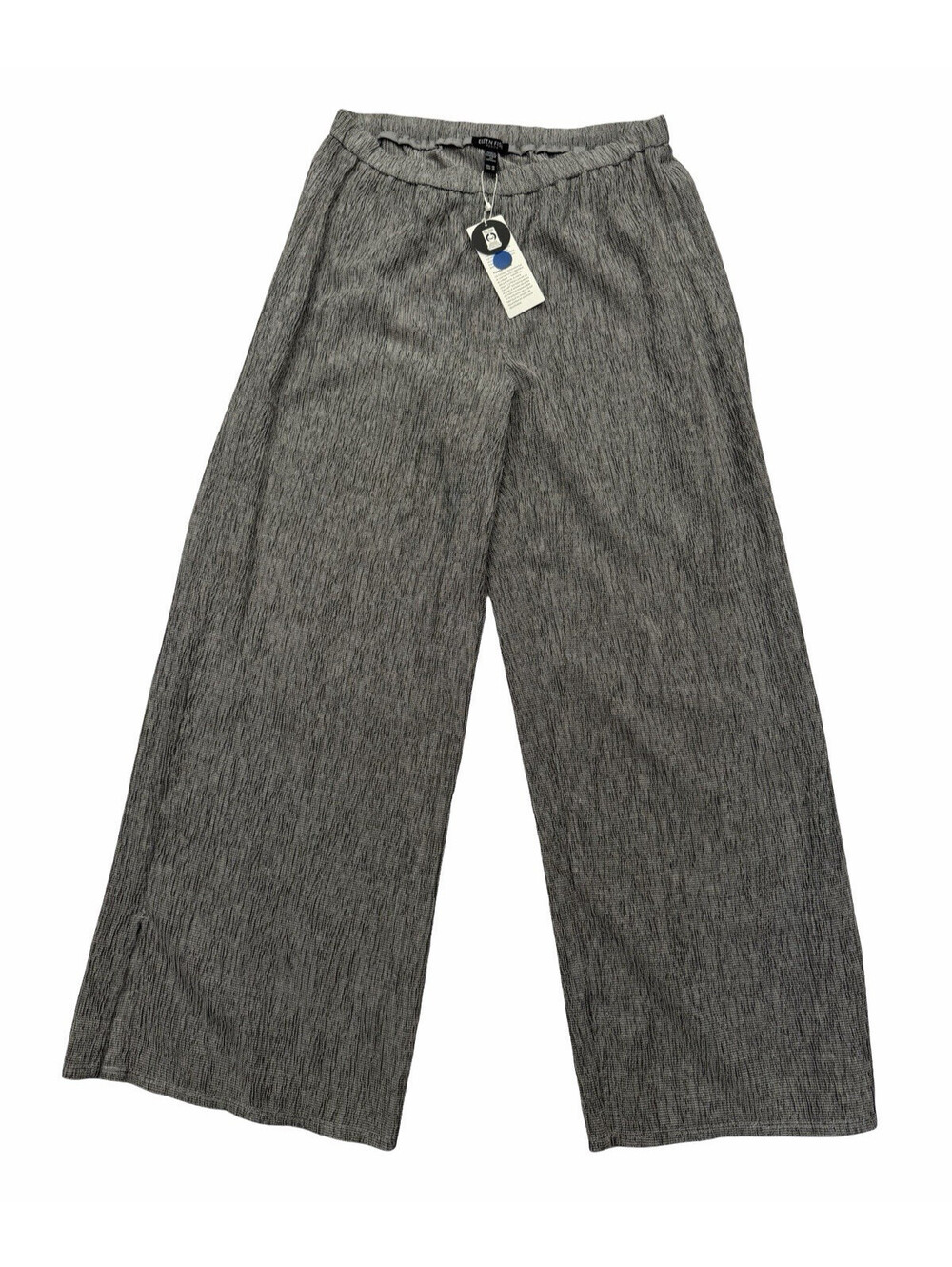 Eileen Fisher Woven Plisse Wide Leg Pants Nimbus Grey Size PS | 6-8 P | 26 W